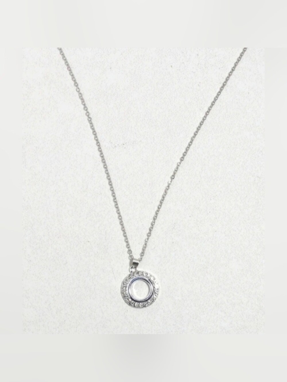Halo Spark Silver Circle Necklace BNIB